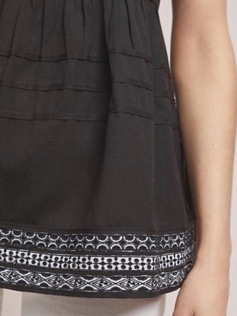 Anthropologie Amit Aggarwal Olivia Embroidered Button Back Tank Top Large - Picture 10 of 10